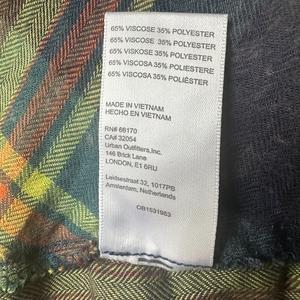 BDG Urban Outfitters Long Sleeve Button Down, Plaid Flannel, Womens M - Picture 10 of 10